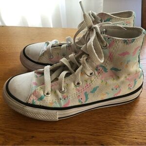 Kids Little girls unicorn high top converse lace up sneaker toddler 12